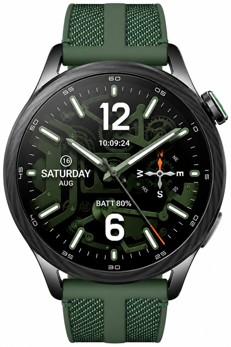 Смарт-часы Xiaomi Watch S5 46mm черный с зеленым ремешком BHR08IXGL